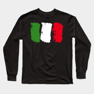 Italy Flag - Brush Strokes Long Sleeve T-Shirt